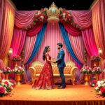 Bollywood-Inspired -Engagement-Stage-Decorations-for-Glamorous-Ceremonies