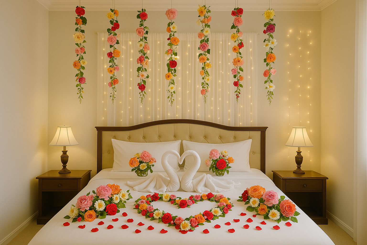 marriage first night room decoration ideas