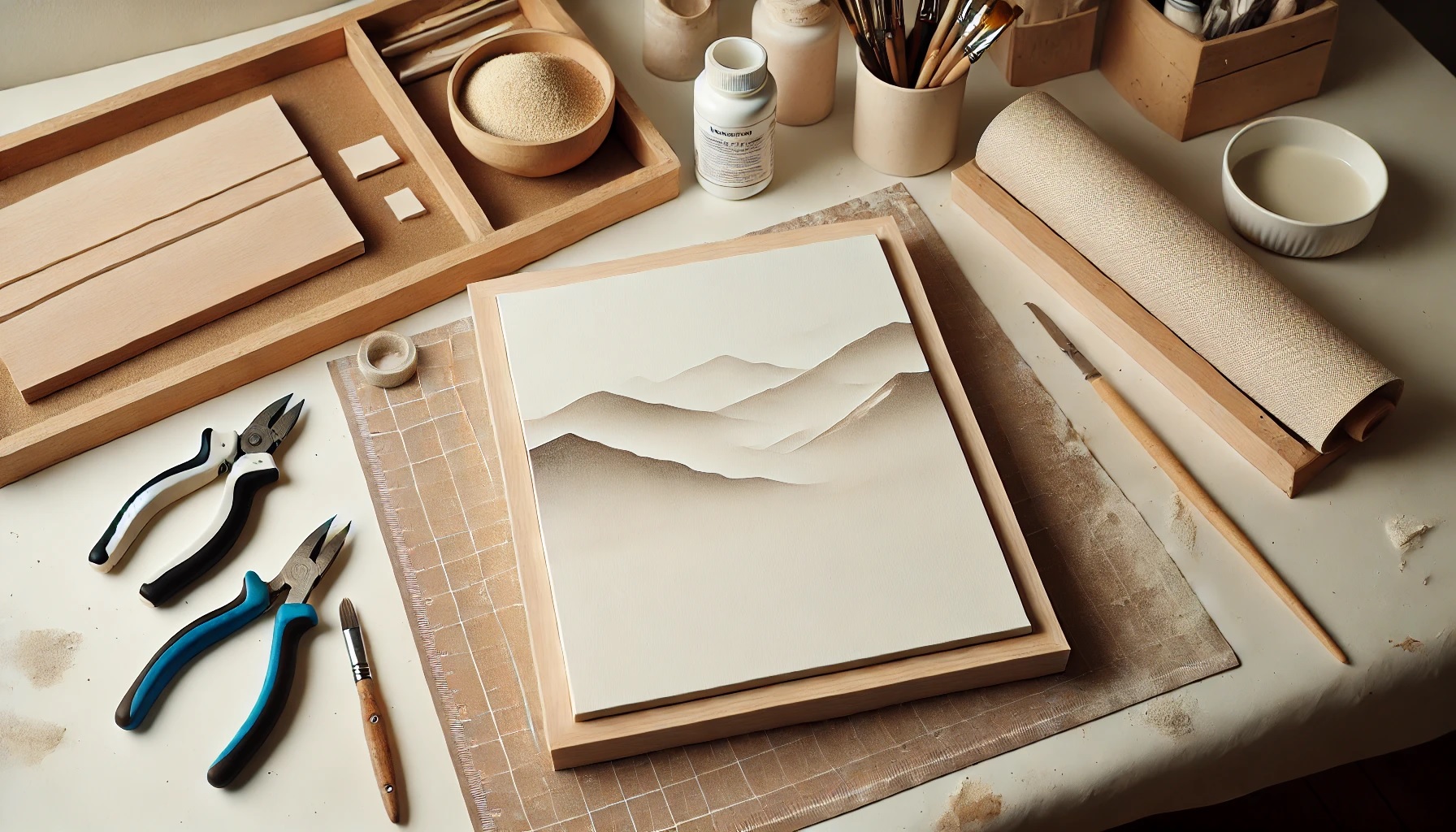 Preparing the MDF board with a smooth white base coat