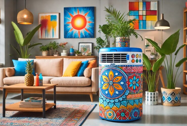 cooler painted with vibrant colors