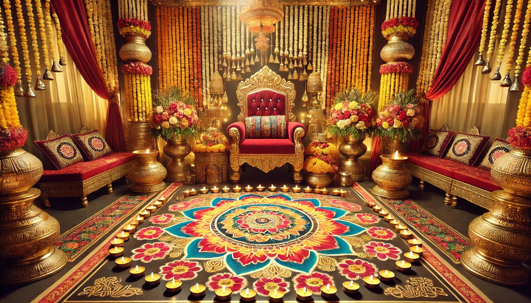 dohale jevan decoration with traditional theme